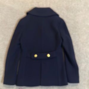 J CREW Stadium Cloth Nello Gori Wool Nylon NavyButton Coat Women's 02